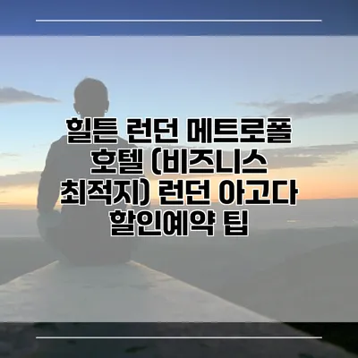 힐튼 런던 메트로폴 호텔 (비즈니스 최적지) 런던 아고다 할인예약 팁