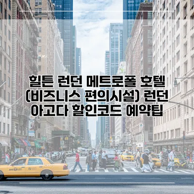 힐튼 런던 메트로폴 호텔 (비즈니스 편의시설) 런던 아고다 할인코드 예약팁