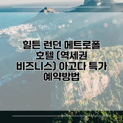 힐튼 런던 메트로폴 호텔 (역세권 비즈니스) 아고다 특가 예약방법
