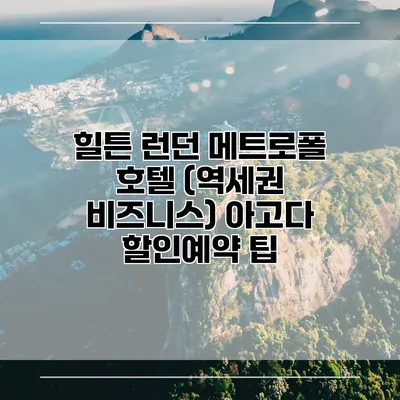 힐튼 런던 메트로폴 호텔 (역세권 비즈니스) 아고다 할인예약 팁
