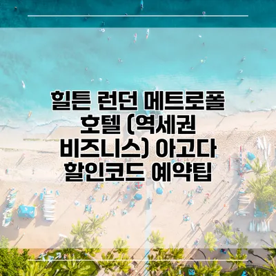 힐튼 런던 메트로폴 호텔 (역세권 비즈니스) 아고다 할인코드 예약팁