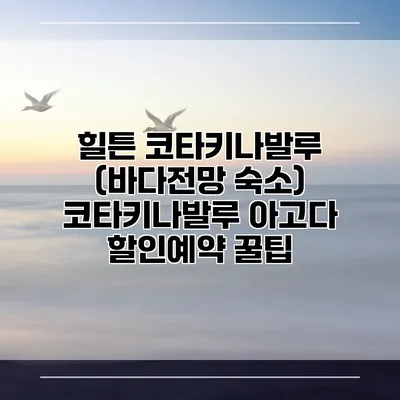 힐튼 코타키나발루 (바다전망 숙소) 코타키나발루 아고다 할인예약 꿀팁